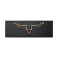 Modern Texas Longhorn Canvas Black and Orange Rustic Western Wall Decor Premium Luxury Wood Framed Canvas Prints Cattle Ranch House Warming