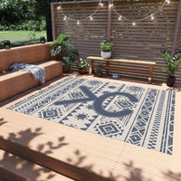 CUSTOM CATTLE BRAND Outdoor Rug Rustic Western Patio Deck Decor Cowboy Gift Idea Exterior Personalized Rug Navajo Southwestern Pattern