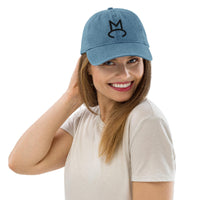 CUSTOM CATTLE BRAND Embroidered Denim Hat Rancher Western Wear Style Livestock Brand Cap
