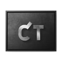 CUSTOM CATTLE BRAND Distressed Silver and Black Personalized Western Cowboy Home Decor Wood Framed Gallery Canvas Country Western Art