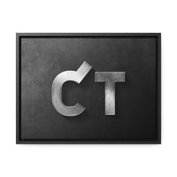 CUSTOM CATTLE BRAND Distressed Silver and Black Personalized Western Cowboy Home Decor Wood Framed Gallery Canvas Country Western Art