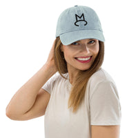 CUSTOM CATTLE BRAND Embroidered Denim Hat Rancher Western Wear Style Livestock Brand Cap