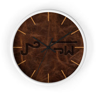 CUSTOM CATTLE BRAND Food Framed Circular Wall Clock Livestock Brand Rustic Living Room or Office Home Decor Western Cowboy Interior Decor
