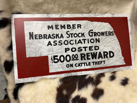 Member Nebraska Stock Growers Cattle Raisers Vintage Retro Antique Looking Metal Composite Ranch Sign Western Cattle Ranch Livestock Sign