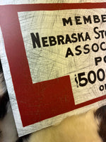 Member Nebraska Stock Growers Cattle Raisers Vintage Retro Antique Looking Metal Composite Ranch Sign Western Cattle Ranch Livestock Sign