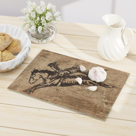 Rustic Cowboy Cutting Board with Rodeo Design, Kitchen Decor, Gift for Ranchers, Western Themed, Unique Housewarming Gift