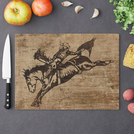 Rustic Cowboy Cutting Board with Rodeo Design, Kitchen Decor, Gift for Ranchers, Western Themed, Unique Housewarming Gift