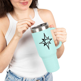 CUSTOM CATTLE BRAND Stylish Personalized Custom Thermal Stainless Steel Insulated Travel Mug, 40oz Western Ranch Coffee Water Bottle