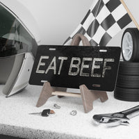 EAT BEEF License Plate Freeze Brand Appearance Black Background Rancher Truck Accessory Gift Idea Horse Cattle Livestock Vehicle Accessories
