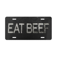 EAT BEEF License Plate Freeze Brand Appearance Black Background Rancher Truck Accessory Gift Idea Horse Cattle Livestock Vehicle Accessories