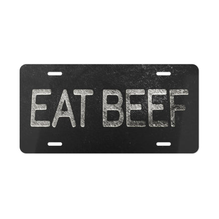 EAT BEEF License Plate Freeze Brand Appearance Black Background Rancher Truck Accessory Gift Idea Horse Cattle Livestock Vehicle Accessories
