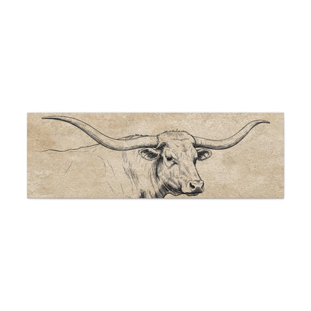 Rustic Texas Longhorn Western Canvas Art Print, Farmhouse Decor, Longhorn Wall Art, Country Home Decoration, Housewarming Gift for Ranchers