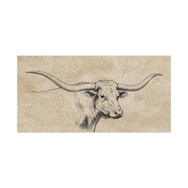 Rustic Texas Longhorn Western Canvas Art Print, Farmhouse Decor, Longhorn Wall Art, Country Home Decoration, Housewarming Gift for Ranchers