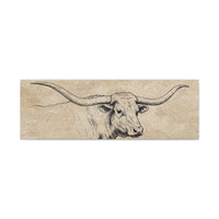 Rustic Texas Longhorn Western Canvas Art Print, Farmhouse Decor, Longhorn Wall Art, Country Home Decoration, Housewarming Gift for Ranchers
