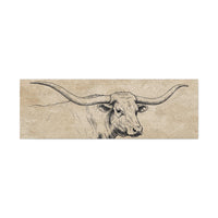 Rustic Texas Longhorn Western Canvas Art Print, Farmhouse Decor, Longhorn Wall Art, Country Home Decoration, Housewarming Gift for Ranchers