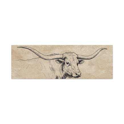 Rustic Texas Longhorn Western Canvas Art Print, Farmhouse Decor, Longhorn Wall Art, Country Home Decoration, Housewarming Gift for Ranchers