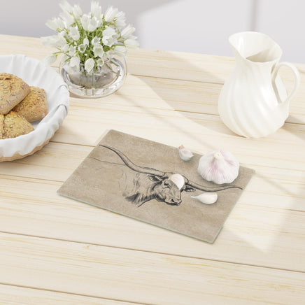 Texas Longhorn Cattle Rustic Cowboy Cutting Board Western Kitchen Decor Gift for Ranchers Western Themed Unique Housewarming Gift