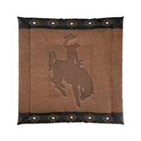 Bronc Rider Western Cowboy Comforter Rustic Lodge Decor Wyoming Rodeo Western Themed Bedroom Home Decor Aztec Navajo Southwestern Decor