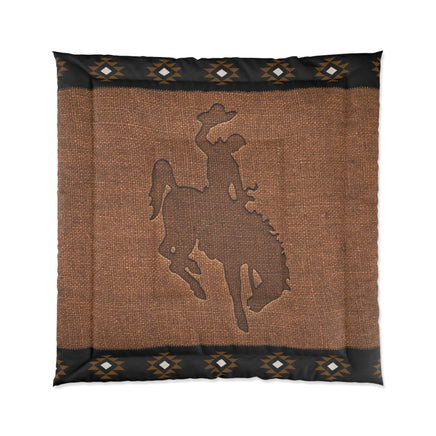 Bronc Rider Western Cowboy Comforter Rustic Lodge Decor Wyoming Rodeo Western Themed Bedroom Home Decor Aztec Navajo Southwestern Decor