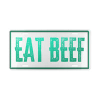EAT Beef Turquoise License Plate Angus Cowboy Western Rancher Personalized Livestock License Plate Local Cattle Producers Truck Accessory