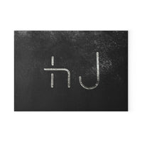 CUSTOM LIVESTOCK BRAND Personalized Glass Cutting Board Grey and Black Freeze Brand Looking Image for Ranch Kitchen Western Home Decor