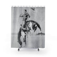 Bucking Bronco Shower Curtain Rustic Ranch Lodge Farmhouse Polyester Bathroom Shower Curtain Frederic Remington Western Artwork Bathroom