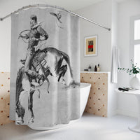 Bucking Bronco Shower Curtain Rustic Ranch Lodge Farmhouse Polyester Bathroom Shower Curtain Frederic Remington Western Artwork Bathroom