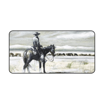Rustic Cowboy Desk Mat Western Decor for Office, Vintage Western Art Painting Computer Desk Mouse Pad Rustic Home Decor Rancher Sale Barn