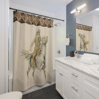 Vintage Cowboy Horseback Shower Curtain Rustic Ranch Lodge Polyester Bathroom Shower Curtain Frederic Remington Western Artwork Bathroom