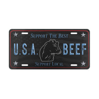 USA Beef Support Local License Plate Angus Cowboy Western Rancher Personalized Livestock License Plate Cattle Producers Truck Accessory