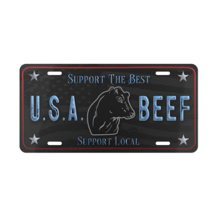 USA Beef Support Local License Plate Angus Cowboy Western Rancher Personalized Livestock License Plate Cattle Producers Truck Accessory