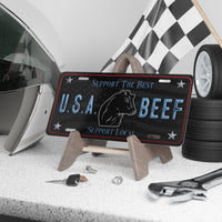 USA Beef Support Local License Plate Angus Cowboy Western Rancher Personalized Livestock License Plate Cattle Producers Truck Accessory