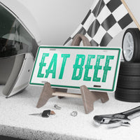 EAT Beef Turquoise License Plate Angus Cowboy Western Rancher Personalized Livestock License Plate Local Cattle Producers Truck Accessory