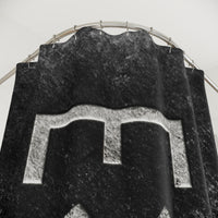 CUSTOM CATTLE BRAND Shower Curtain Rustic Ranch Lodge Farmhouse Polyester Bathroom Black & Silver Freeze Brand Looking Shower Bathroom Decor