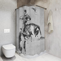 Bucking Bronco Shower Curtain Rustic Ranch Lodge Farmhouse Polyester Bathroom Shower Curtain Frederic Remington Western Artwork Bathroom