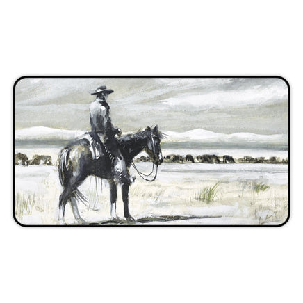 Rustic Cowboy Desk Mat Western Decor for Office, Vintage Western Art Painting Computer Desk Mouse Pad Rustic Home Decor Rancher Sale Barn