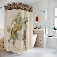 Vintage Cowboy Horseback Shower Curtain Rustic Ranch Lodge Polyester Bathroom Shower Curtain Frederic Remington Western Artwork Bathroom