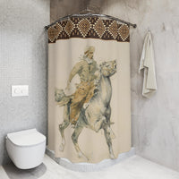 Vintage Cowboy Horseback Shower Curtain Rustic Ranch Lodge Polyester Bathroom Shower Curtain Frederic Remington Western Artwork Bathroom