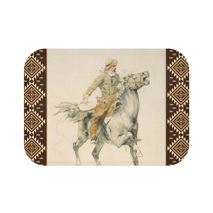 Vintage Cowboy Bath Mat Ranch Country Western Bathroom Home Decor Cattle Ranch Bath Room Floor Mat Cowboy Theme Decor