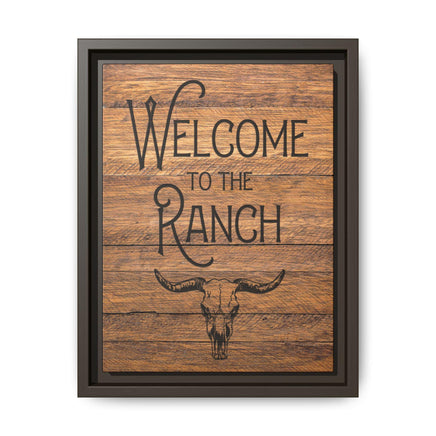 Welcome to the Ranch Framed Canvas Wall Art - Multiple Options for Graphic - Rustic Ranch Lodge Home Decor for Boho Theme Western Wall Art