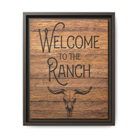 Welcome to the Ranch Framed Canvas Wall Art - Multiple Options for Graphic - Rustic Ranch Lodge Home Decor for Boho Theme Western Wall Art