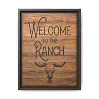 Welcome to the Ranch Framed Canvas Wall Art - Multiple Options for Graphic - Rustic Ranch Lodge Home Decor for Boho Theme Western Wall Art