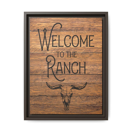Welcome to the Ranch Framed Canvas Wall Art - Multiple Options for Graphic - Rustic Ranch Lodge Home Decor for Boho Theme Western Wall Art