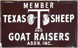 Members Texas Sheep & Goat Raisers Association Vintage Retro Antique Looking Metal Composite Ranch Sign Western Ranch Decor