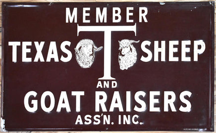 Members Texas Sheep & Goat Raisers Association Vintage Retro Antique Looking Metal Composite Ranch Sign Western Ranch Decor