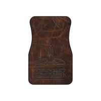 Boot Stitch Car Mats (2x Front) Branded Leather Looking Universal Car Floor Mat