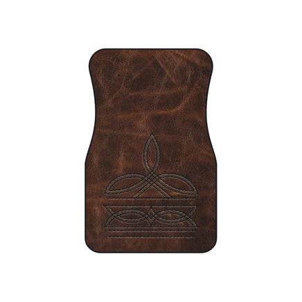 Boot Stitch Car Mats (2x Front) Branded Leather Looking Universal Car Floor Mat