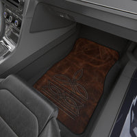 Boot Stitch Car Mats (2x Front) Branded Leather Looking Universal Car Floor Mat
