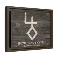 PERSONALIZED CATTLE BRAND Canvas Western Rustic Wall Art Vintage Weathered Wood Design Family Livestock Branding Custom Printed Canvas