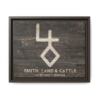 PERSONALIZED CATTLE BRAND Canvas Western Rustic Wall Art Vintage Weathered Wood Design Family Livestock Branding Custom Printed Canvas
